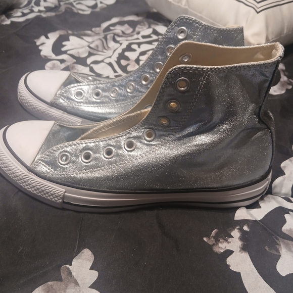 Converse Shiny Blue High-Top Sneakers - Picture 9 of 13